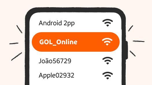Celular selecionando rede Wi-FI