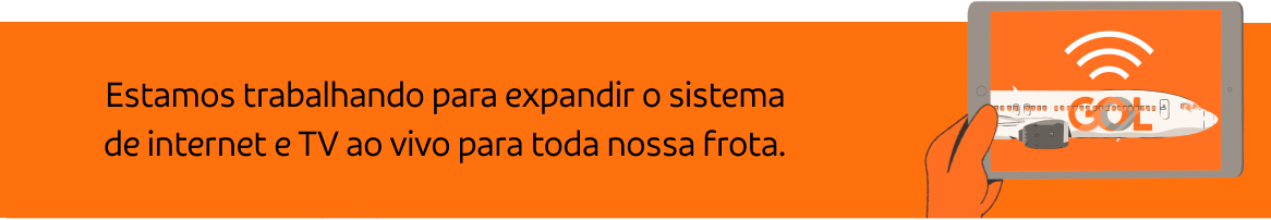 Estamos trabalhando para expandir o sistema de internet e TV ao vivo para toda nossa frota
